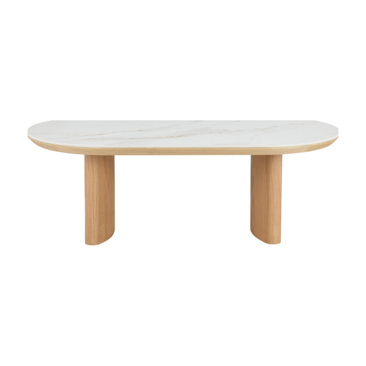 Lucerne Wood Coffee Table With Ceramic - Natural