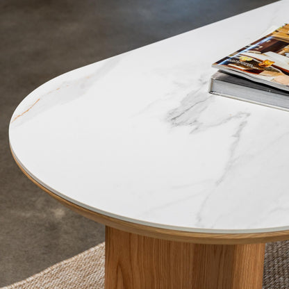 Lucerne Wood Coffee Table With Ceramic - Natural