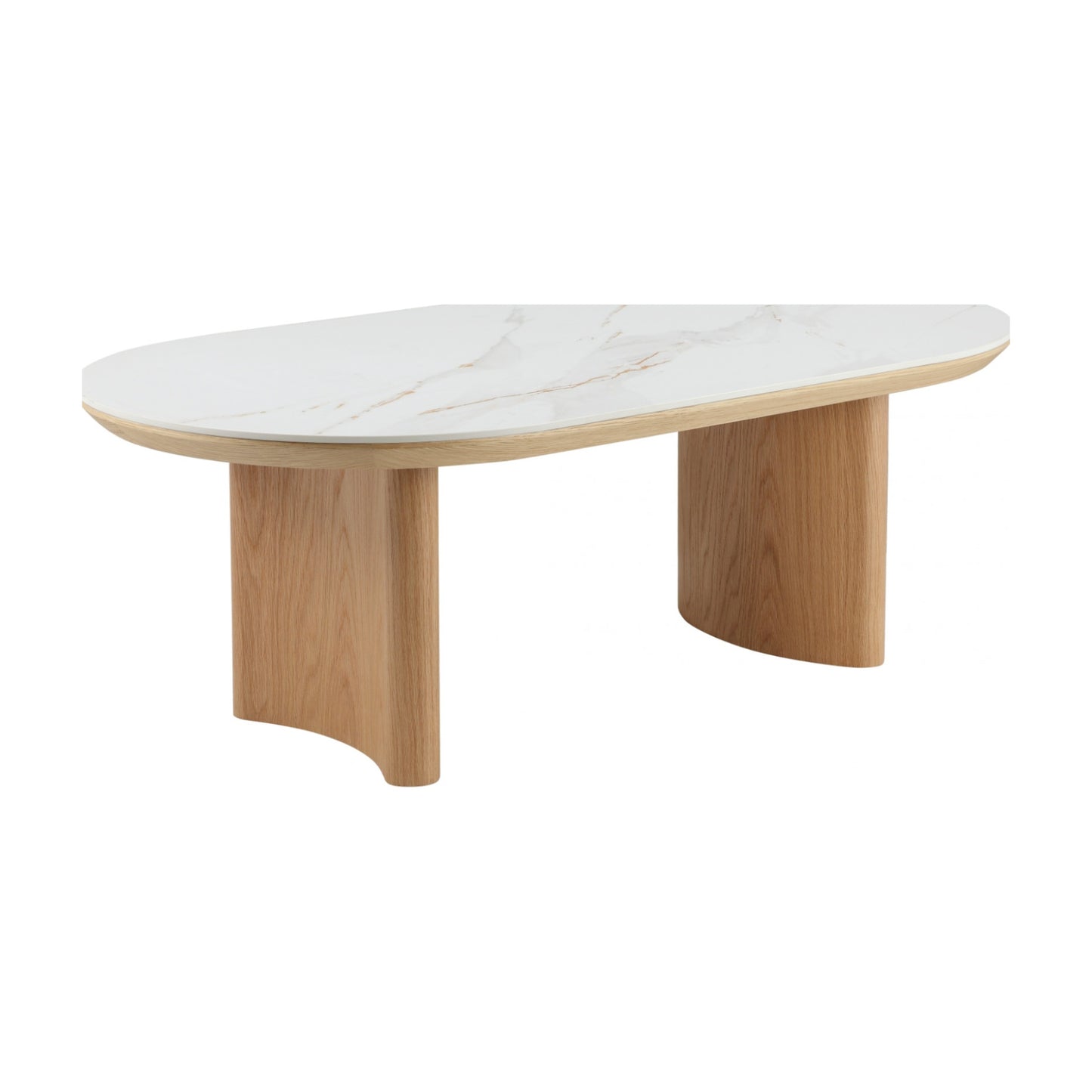 Lucerne Wood Coffee Table With Ceramic - Natural