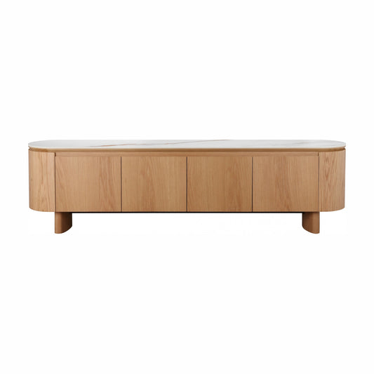 Lucerne Wood TV Entertainment Unit With Ceramic - Natural