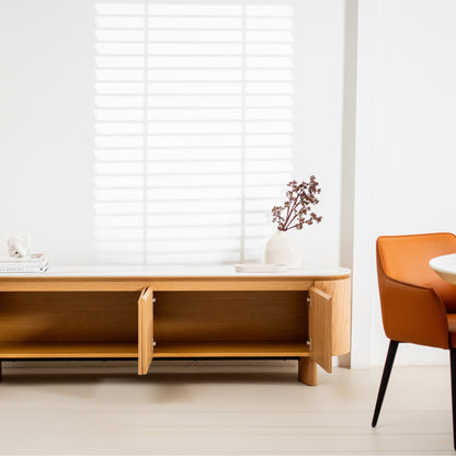 Lucerne Wood TV Entertainment Unit With Ceramic - Natural