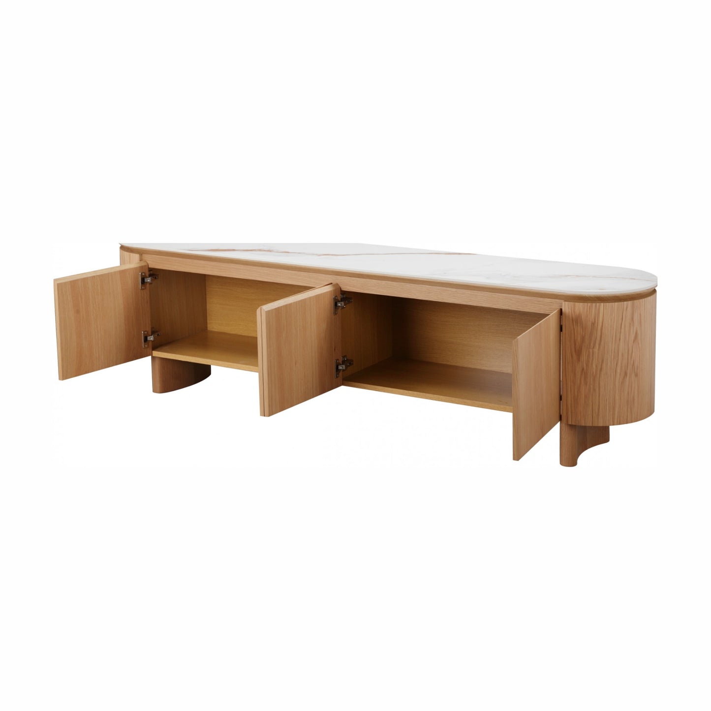 Lucerne Wood TV Entertainment Unit With Ceramic - Natural