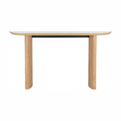 Lucerne Wood Console Table With Ceramic - Natural