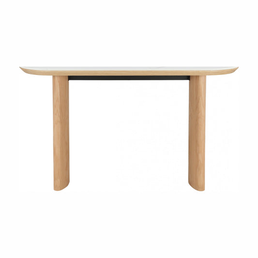 Lucerne Wood Console Table With Ceramic - Natural