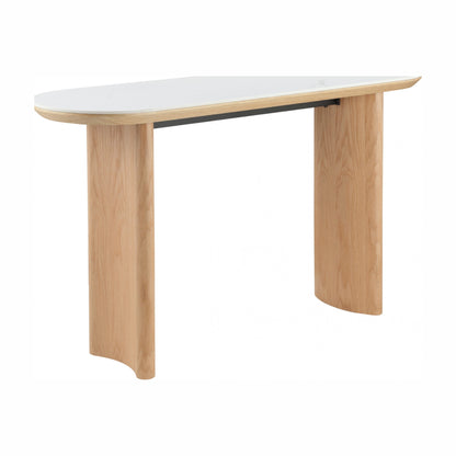 Lucerne Wood Console Table With Ceramic - Natural