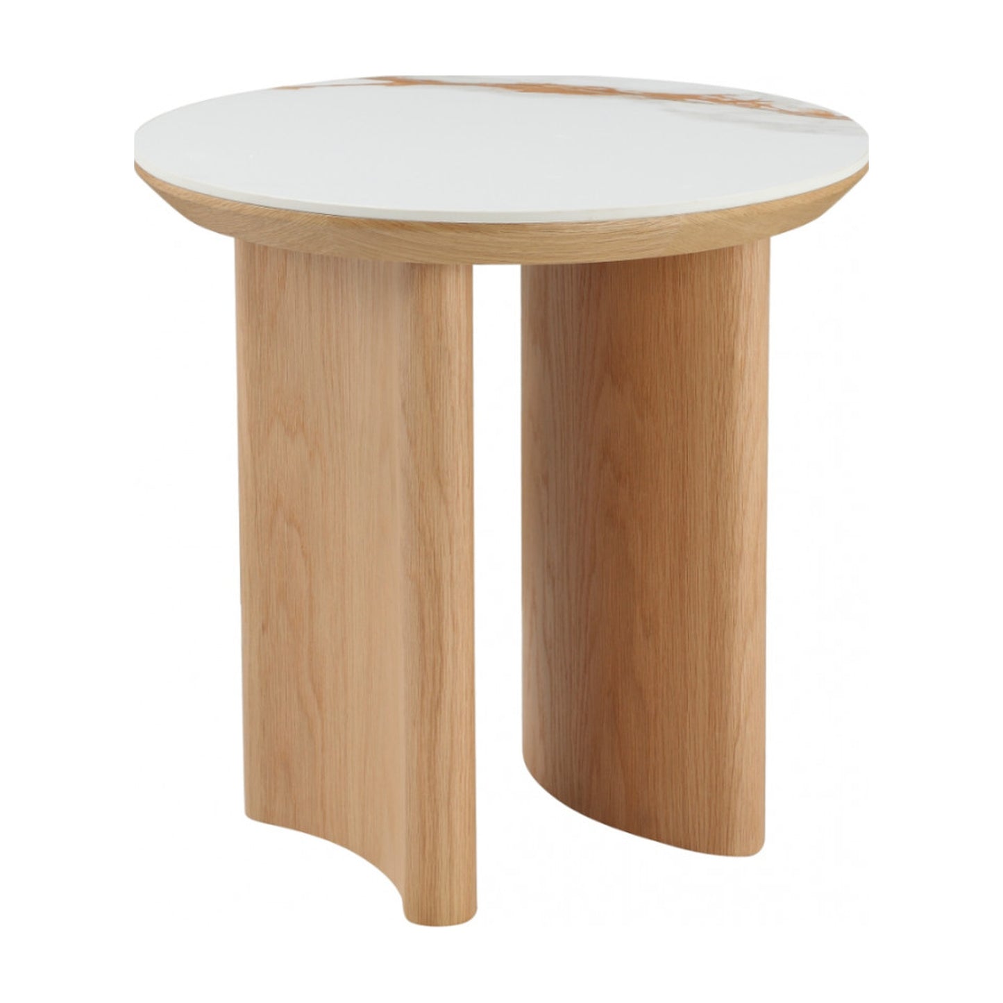 Lucerne Wood Side Table With Ceramic - Natural