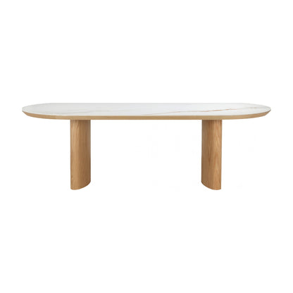 Lucerne Wood Dining Table With Ceramic - Natural