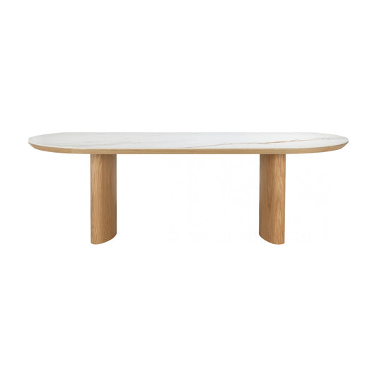 Lucerne Wood Dining Table With Ceramic - Natural