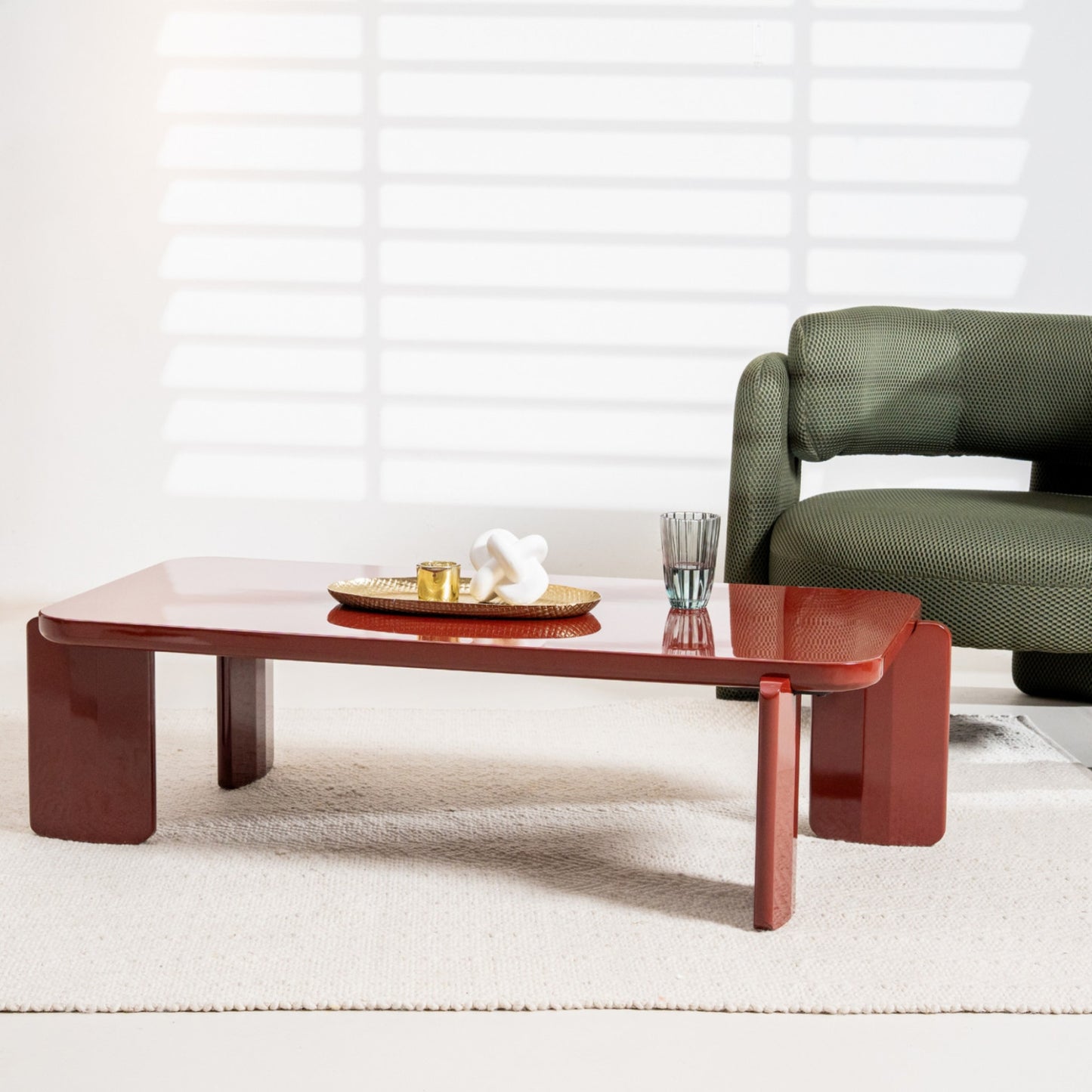 Lucky Wood Coffee Table Gloss - Red