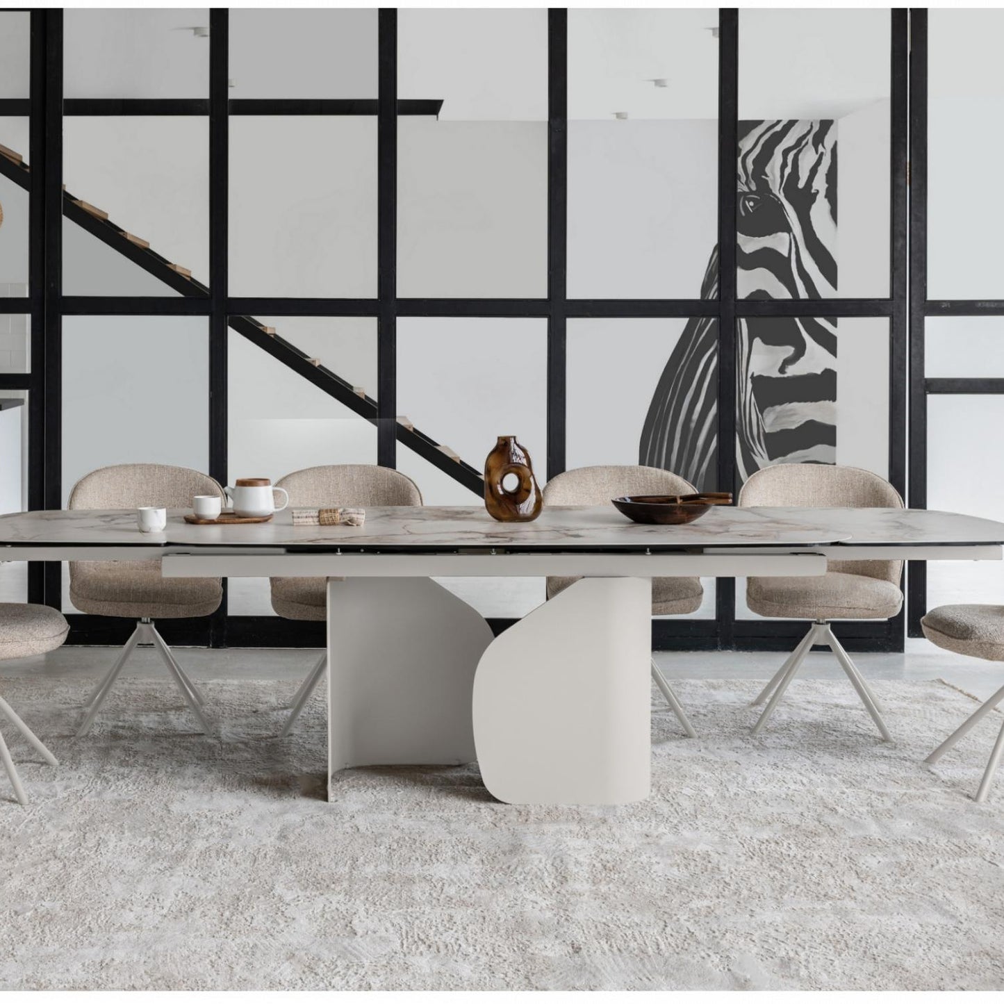 Messina Ceramic Coffee Table - Milan White Marble