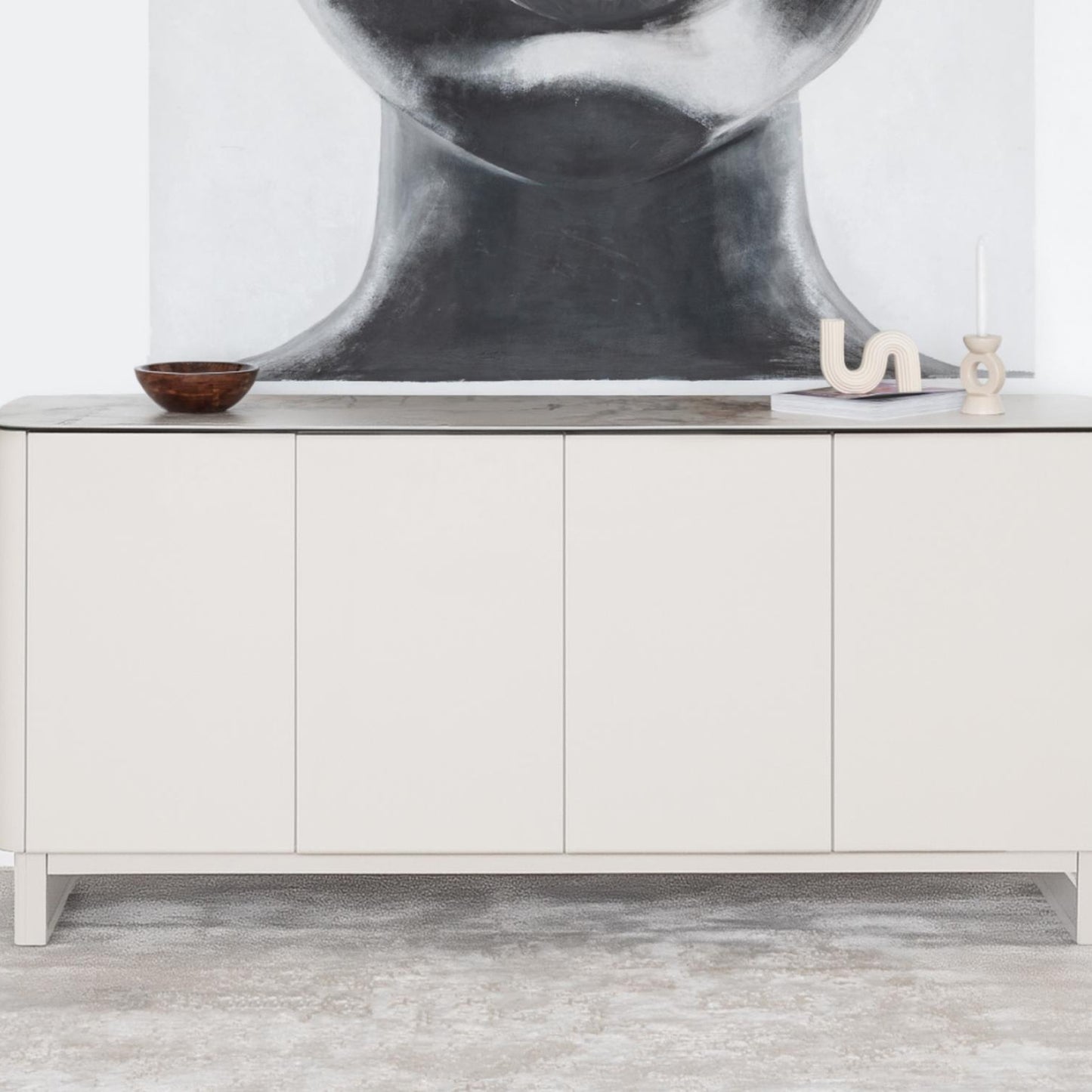 Messina Ceramic Sideboard - Milan White Marble
