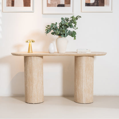 Milos Occasional Stone Console Table - Limestone