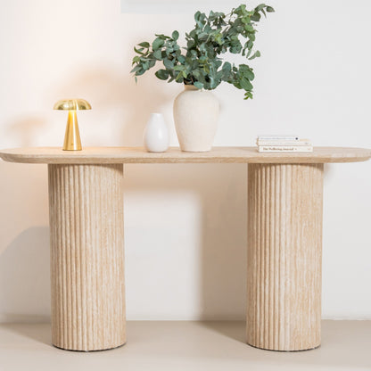 Milos Occasional Stone Console Table - Limestone