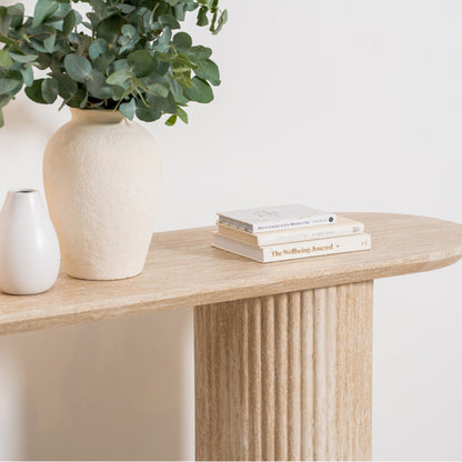 Milos Occasional Stone Console Table - Limestone