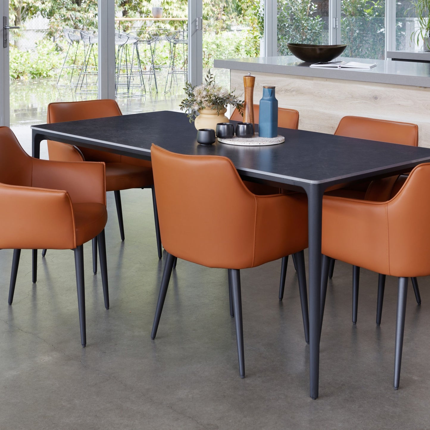 Monaco Leather Dining Chair Set of 2