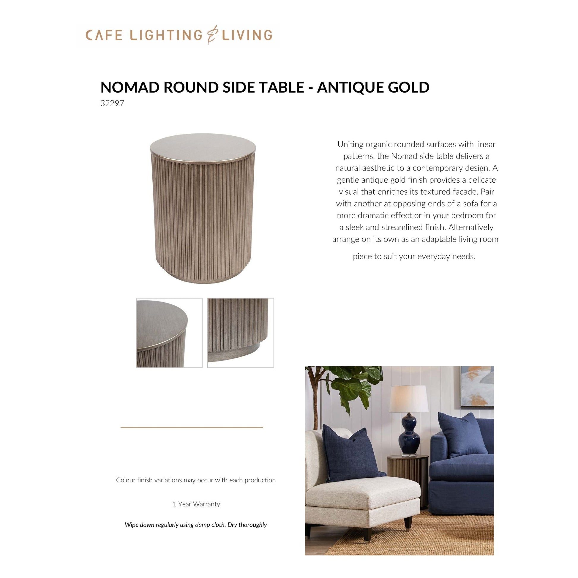 Nomad Round Side Table Side Table Cafe Lighting & Living