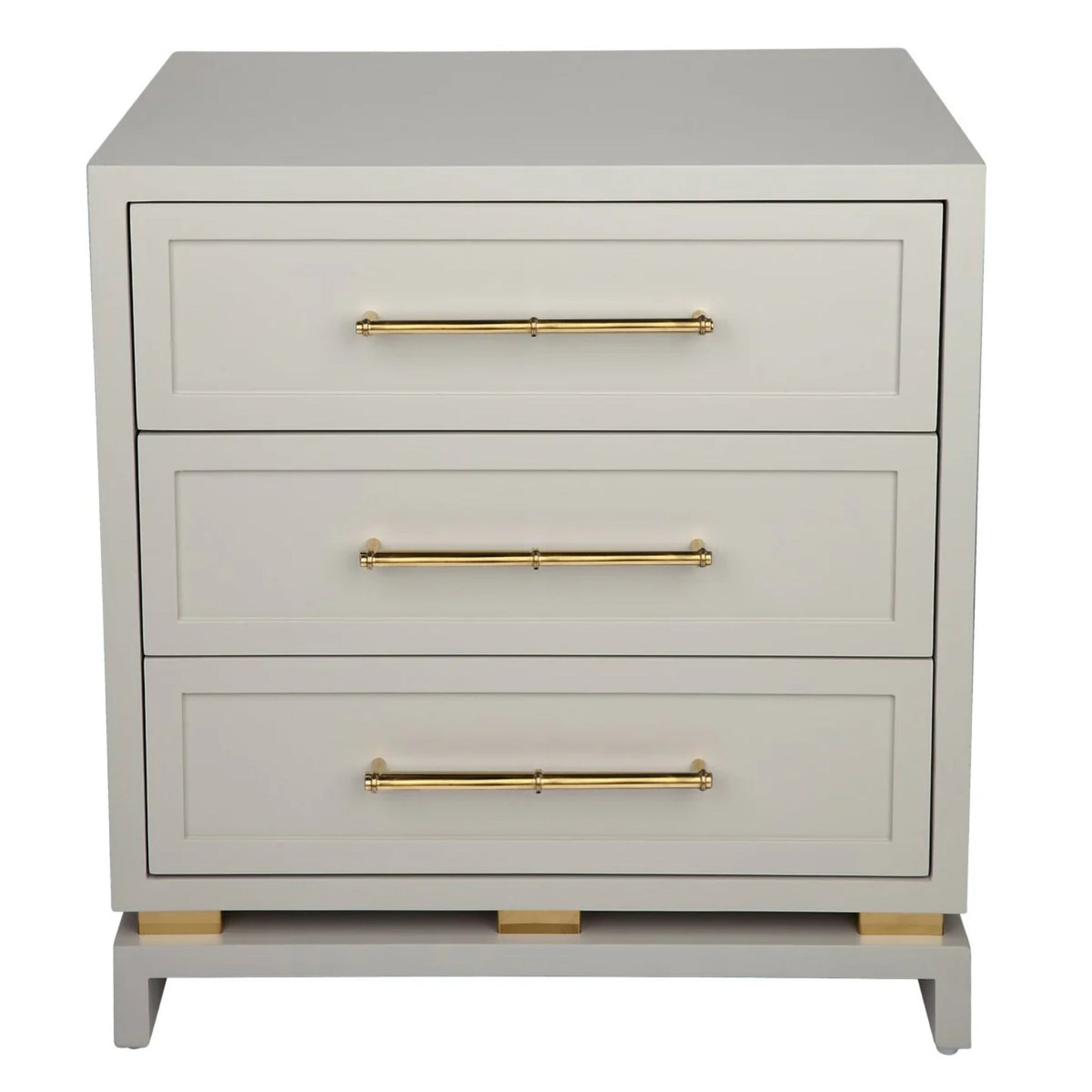 Pearl Large Three Drawer Bedside Table Bedside Table Cafe Lighting & Living Pearl Grey