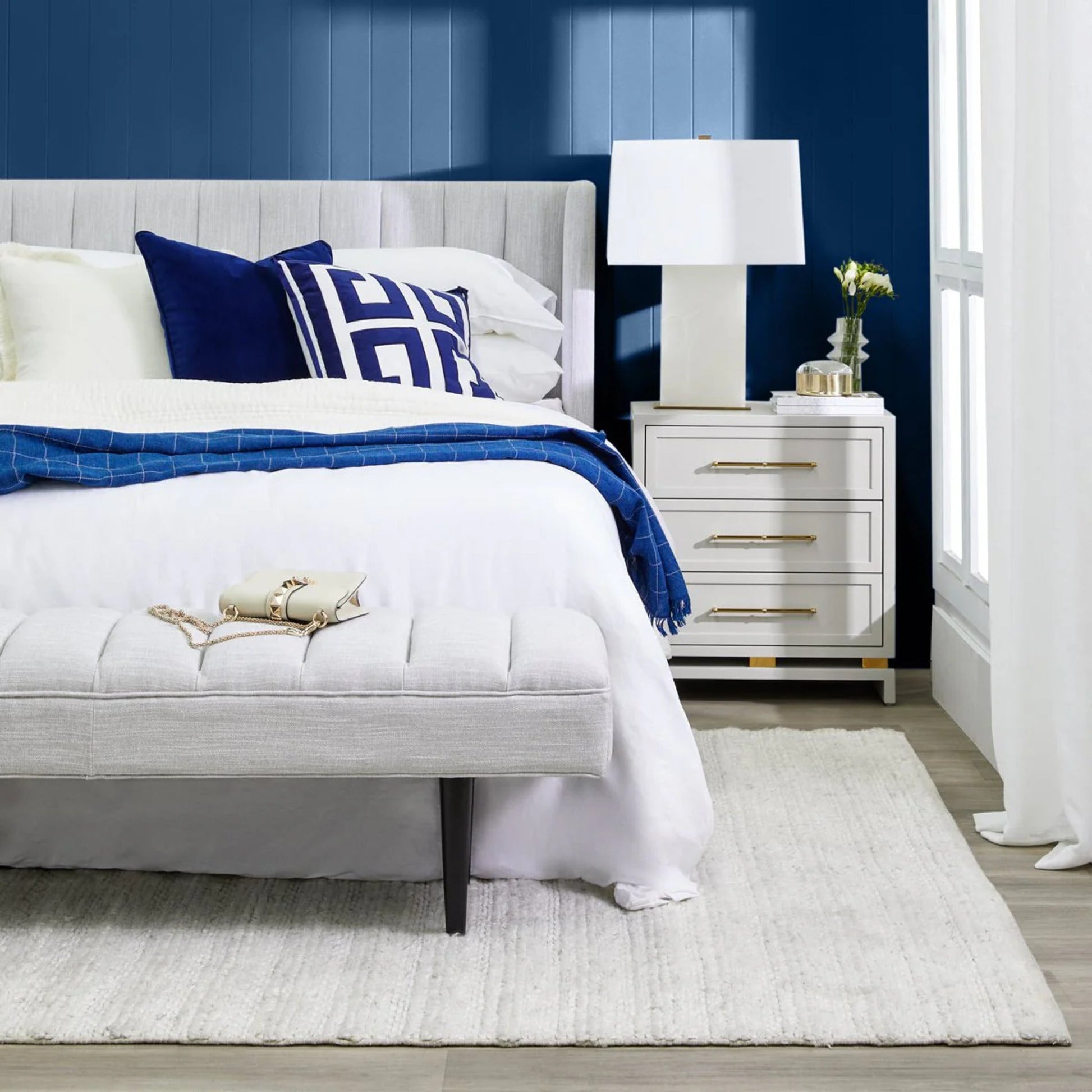 Pearl Large Three Drawer Bedside Table Bedside Table Cafe Lighting & Living