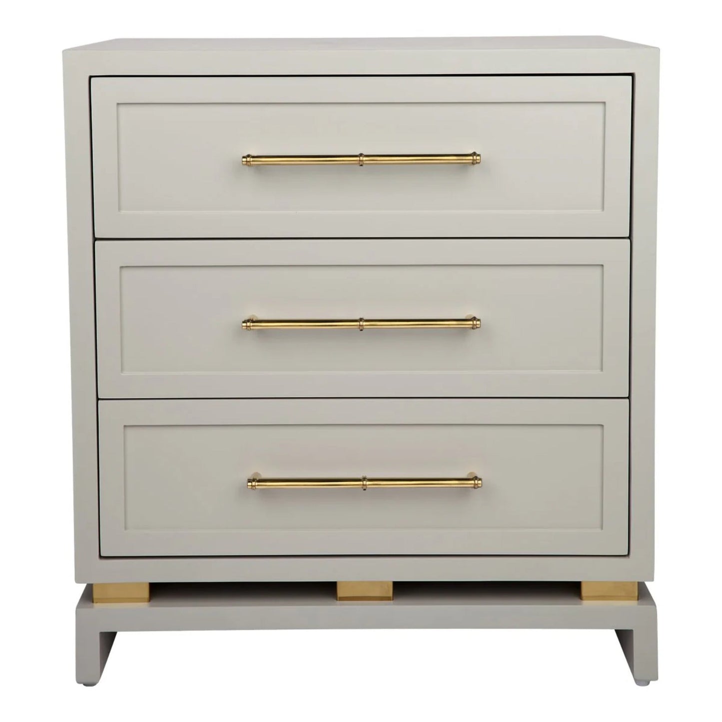 Pearl Large Three Drawer Bedside Table Bedside Table Cafe Lighting & Living Pearl Grey