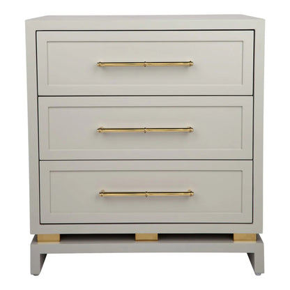 Pearl Large Three Drawer Bedside Table Bedside Table Cafe Lighting & Living Pearl Grey