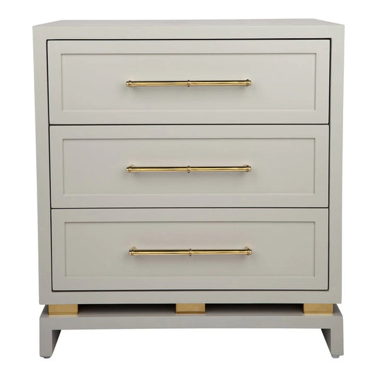 Pearl Large Three Drawer Bedside Table Bedside Table Cafe Lighting & Living Pearl Grey