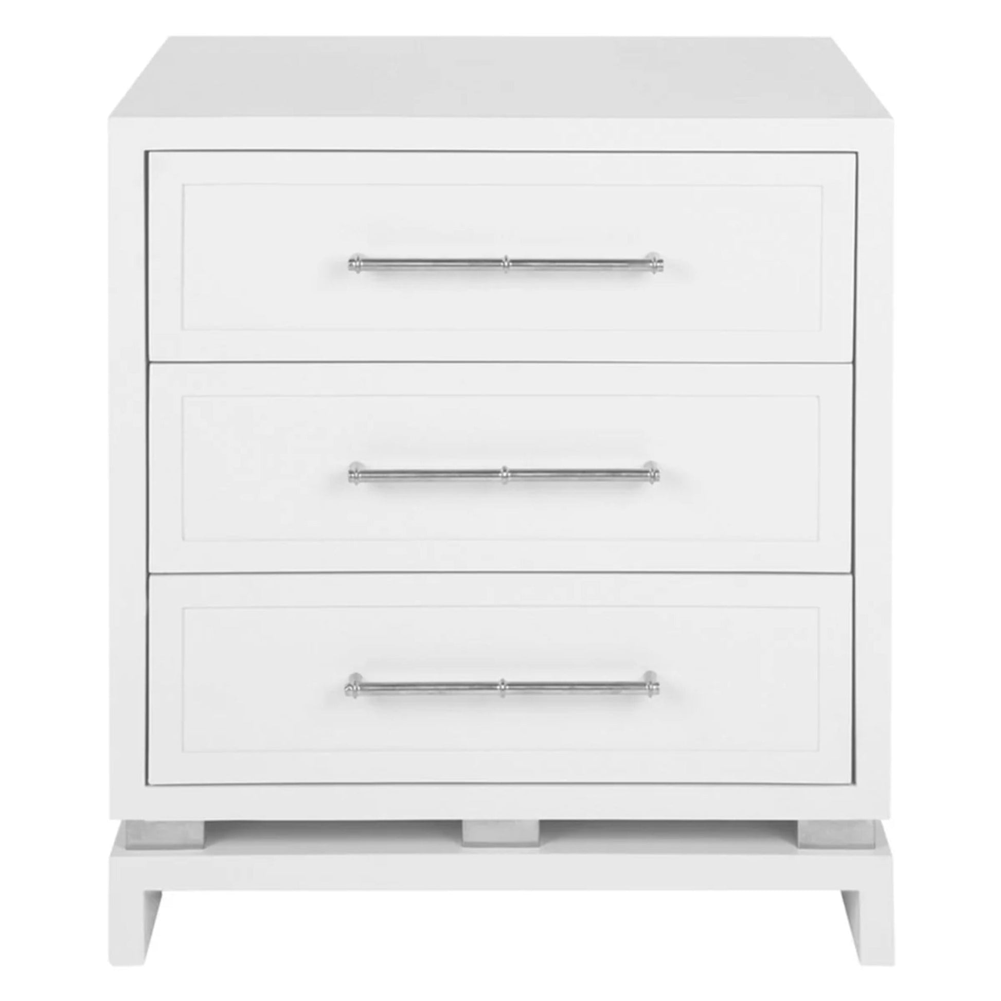 Pearl Large Three Drawer Bedside Table Bedside Table Cafe Lighting & Living White