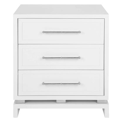 Pearl Large Three Drawer Bedside Table Bedside Table Cafe Lighting & Living White