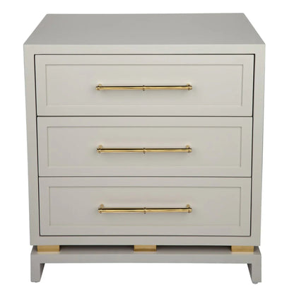 Pearl Large Three Drawer Bedside Table Bedside Table Cafe Lighting & Living Pearl Grey