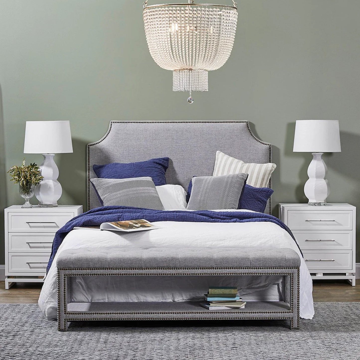 Pearl Large Three Drawer Bedside Table Bedside Table Cafe Lighting & Living