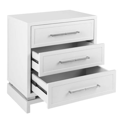 Pearl Large Three Drawer Bedside Table Bedside Table Cafe Lighting & Living