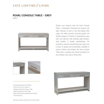 Pearl Two Drawer Open Console Table Console Table Cafe Lighting & Living