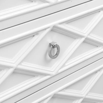 Plantation Large Three Drawer Bedside Table - White Bedside Table Cafe Lighting & Living   