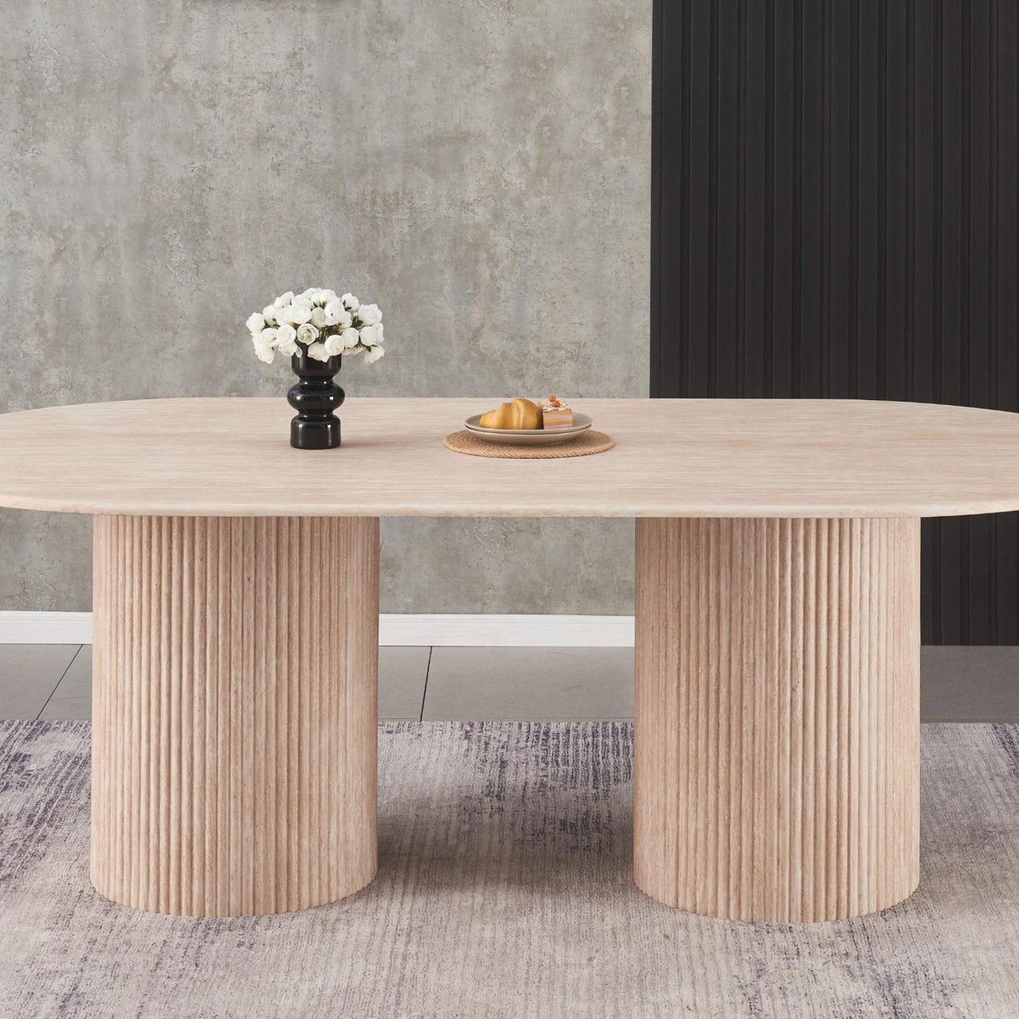Pompeii Dining Rectangular Dining Table - Travertine