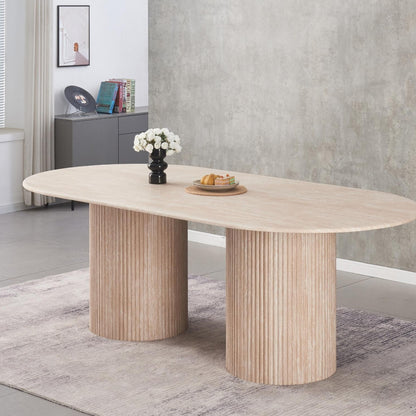 Pompeii Dining Rectangular Dining Table - Travertine