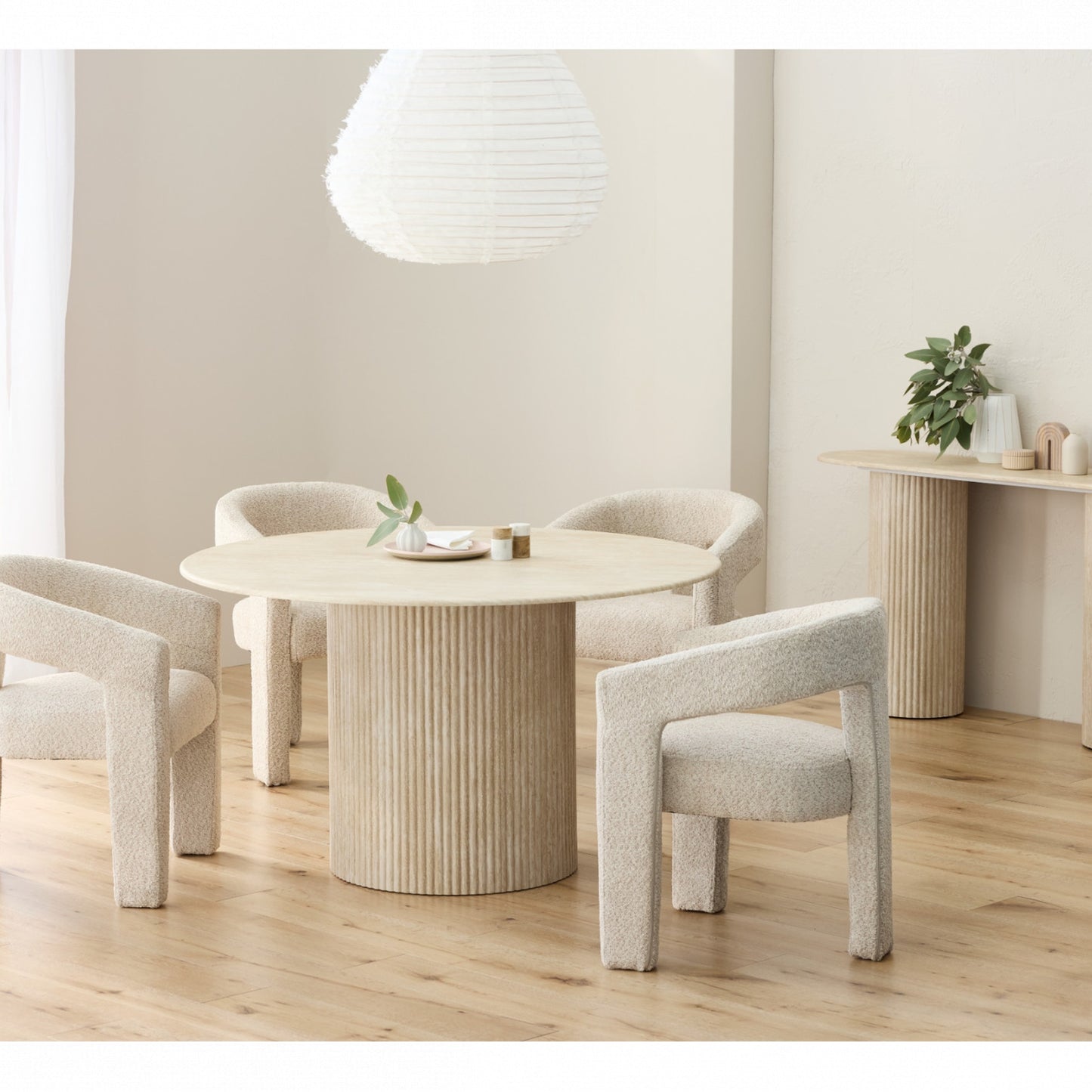 Pompeii Dining Table - Travertine