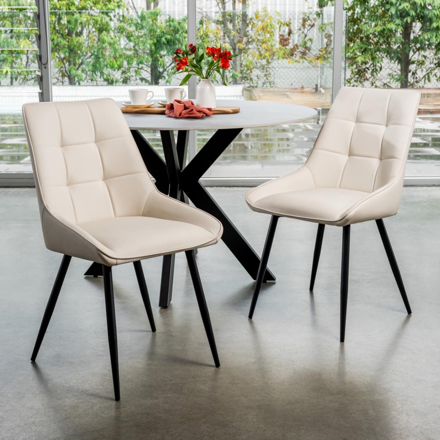 Ruben Leather Dining Chair Set of 2