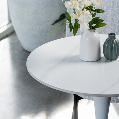 Scandi Ceramic Small Dining Table - Snow White