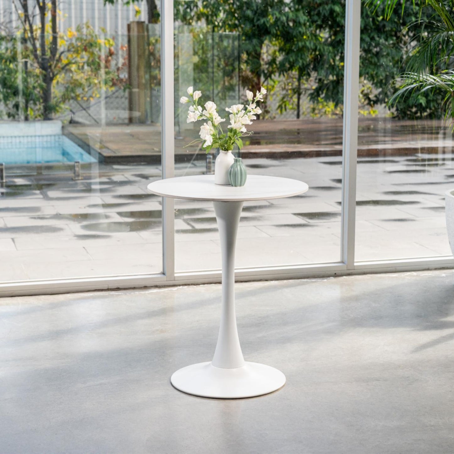 Scandi Ceramic Small Dining Table - Snow White