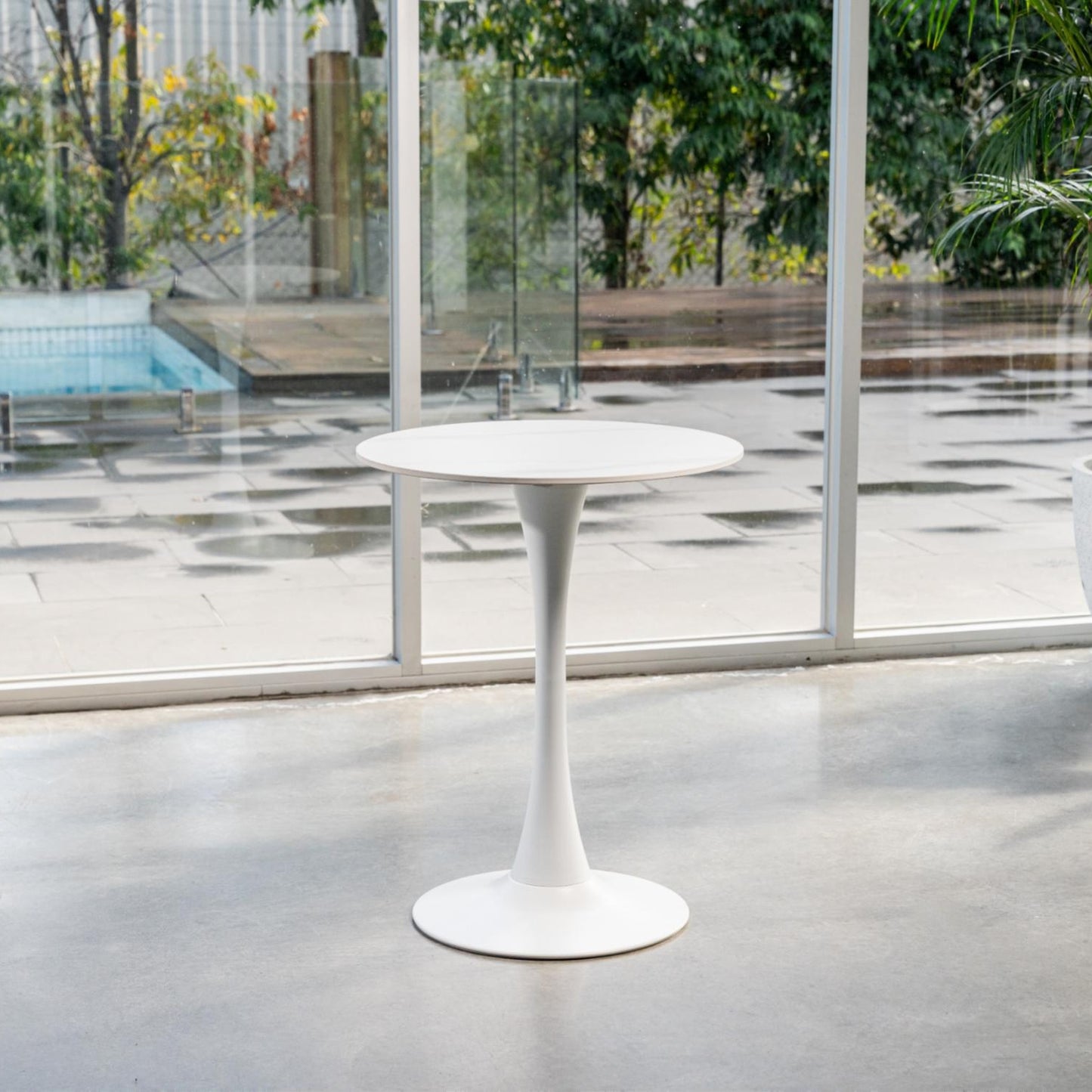Scandi Ceramic Small Dining Table - Snow White