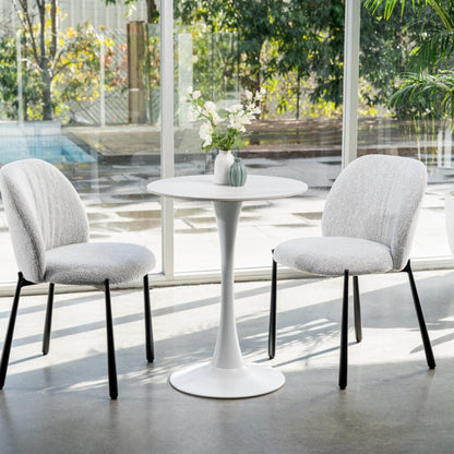 Scandi Ceramic Small Dining Table - Snow White