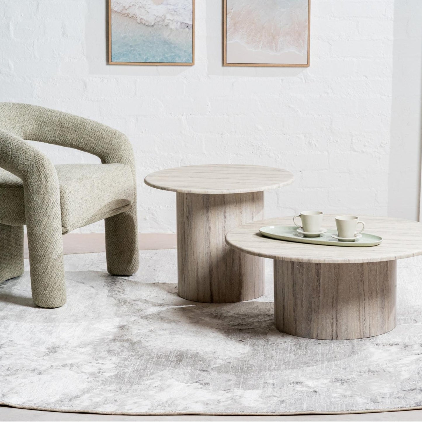 Seoul Marble Coffee Table - Grey