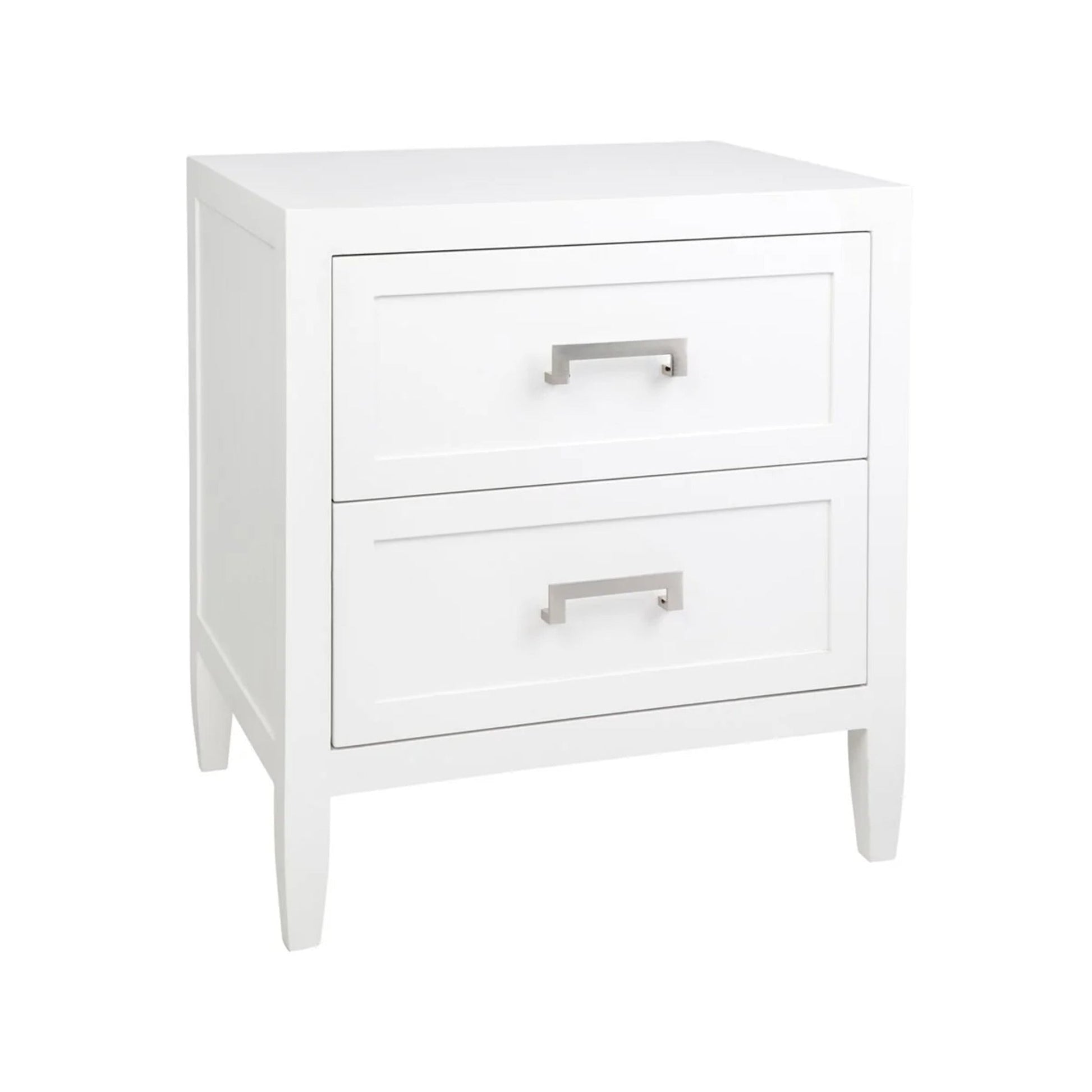 Soloman Large Two Drawer Bedside Table - White Bedside Table Cafe Lighting & Living   