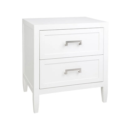 Soloman Large Two Drawer Bedside Table - White Bedside Table Cafe Lighting & Living   