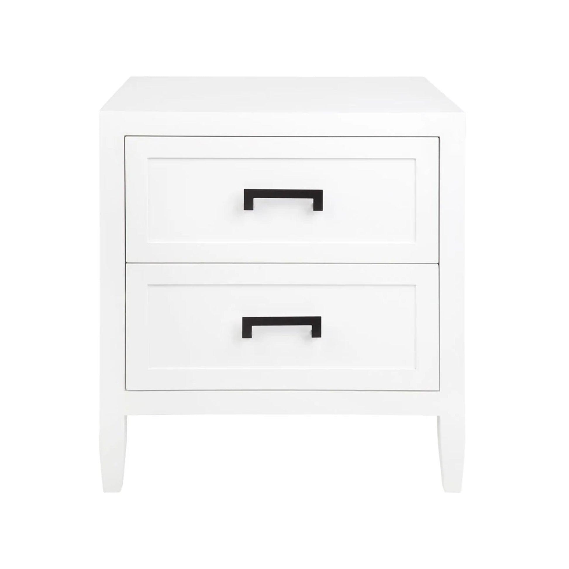 Soloman Large Two Drawer Bedside Table - White Bedside Table Cafe Lighting & Living   