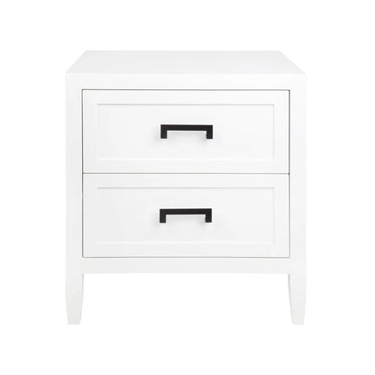 Soloman Large Two Drawer Bedside Table - White Bedside Table Cafe Lighting & Living   
