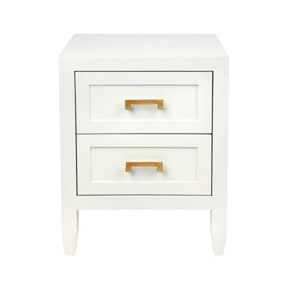 Soloman Large Two Drawer Bedside Table - White Bedside Table Cafe Lighting & Living White Small 