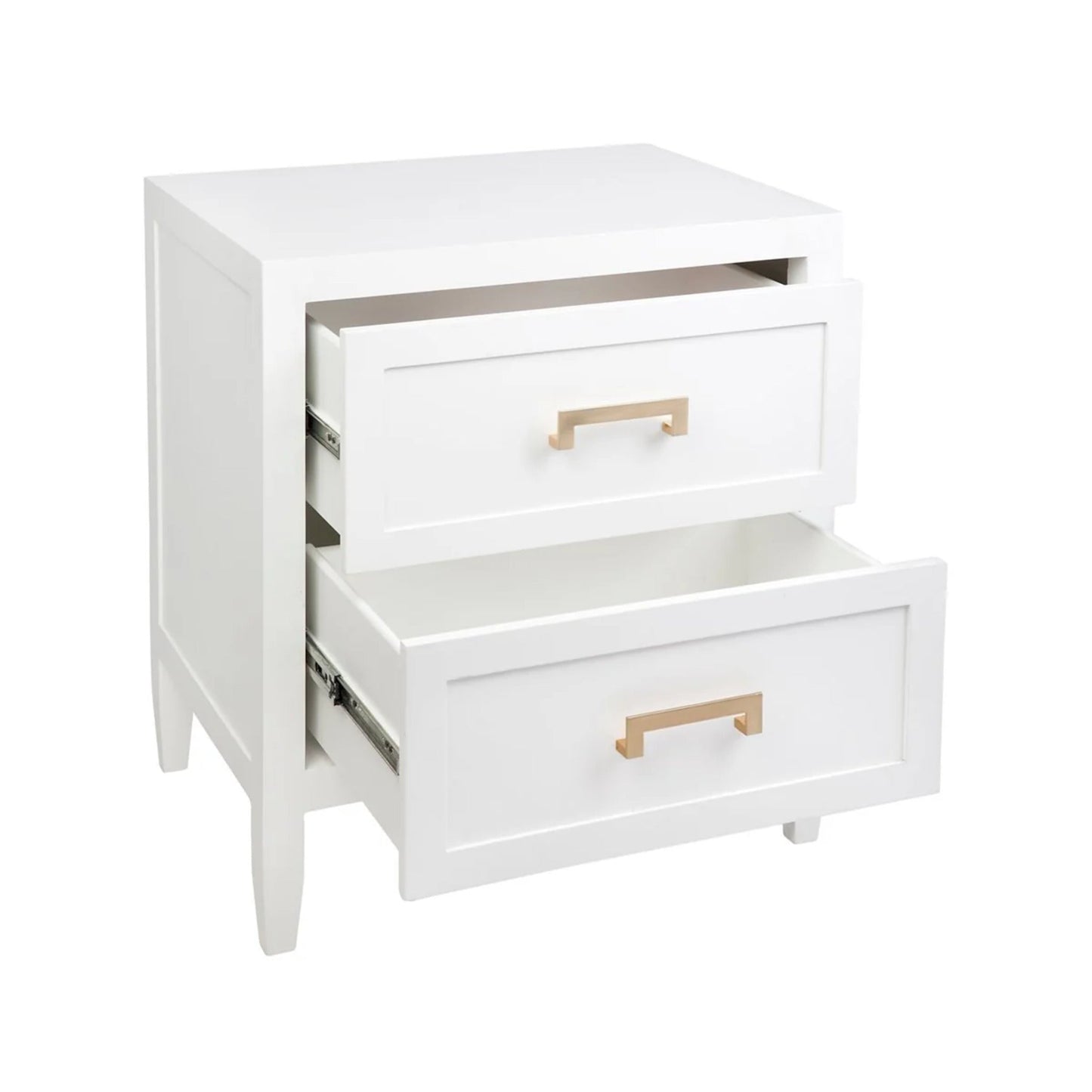 Soloman Large Two Drawer Bedside Table - White Bedside Table Cafe Lighting & Living   