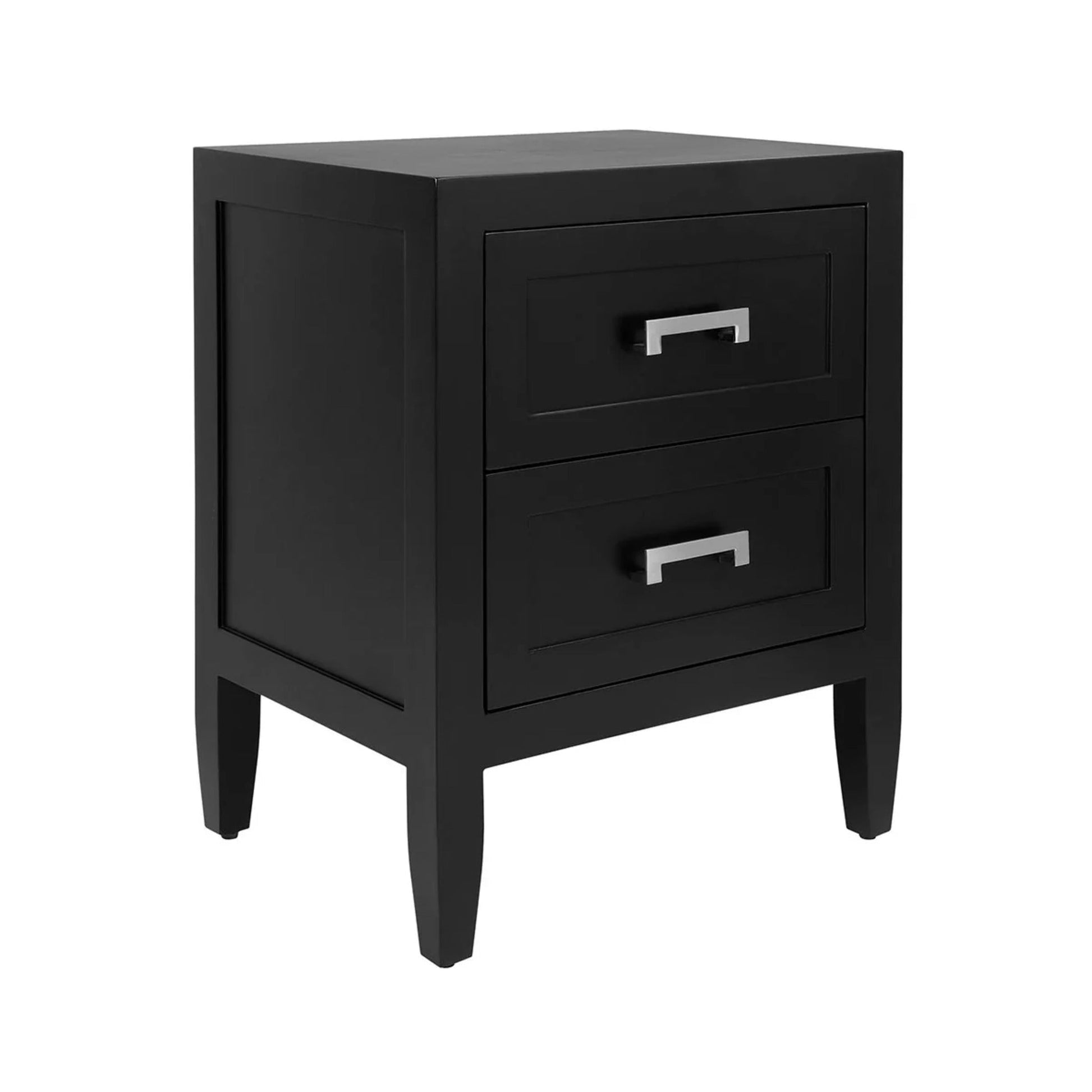 Soloman Small Two Drawer Bedside Table - Black Bedside Table Cafe Lighting & Living   