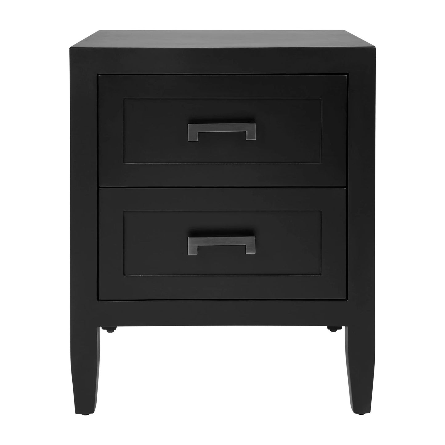 Soloman Small Two Drawer Bedside Table - Black Bedside Table Cafe Lighting & Living   