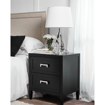 Soloman Small Two Drawer Bedside Table - Black Bedside Table Cafe Lighting & Living   